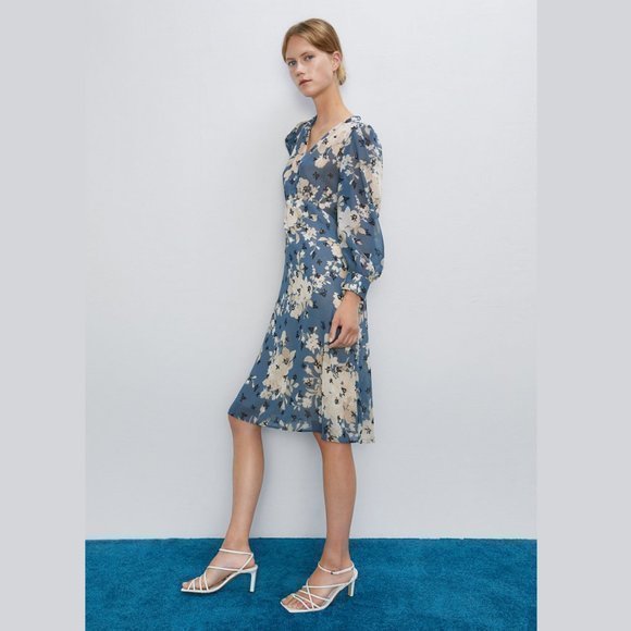 ZARA Floral Print Dress - Picture 13 of 16